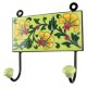 Pea Green Floral Ceramic Tile Hook
